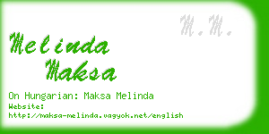 melinda maksa business card